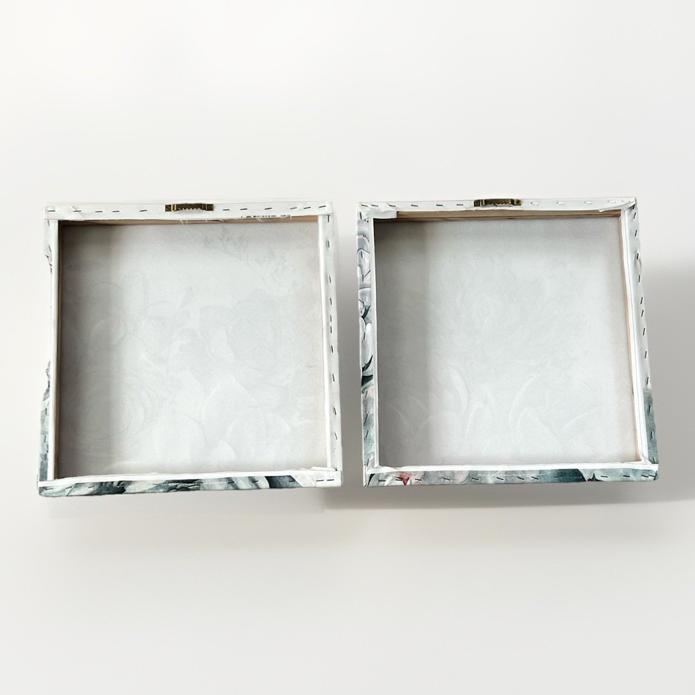 Succulent Botanical‎ Canvas Wall Art Set 2 Green Plant Prints 16x16 Gallery Wrap - Picture 4 of 6